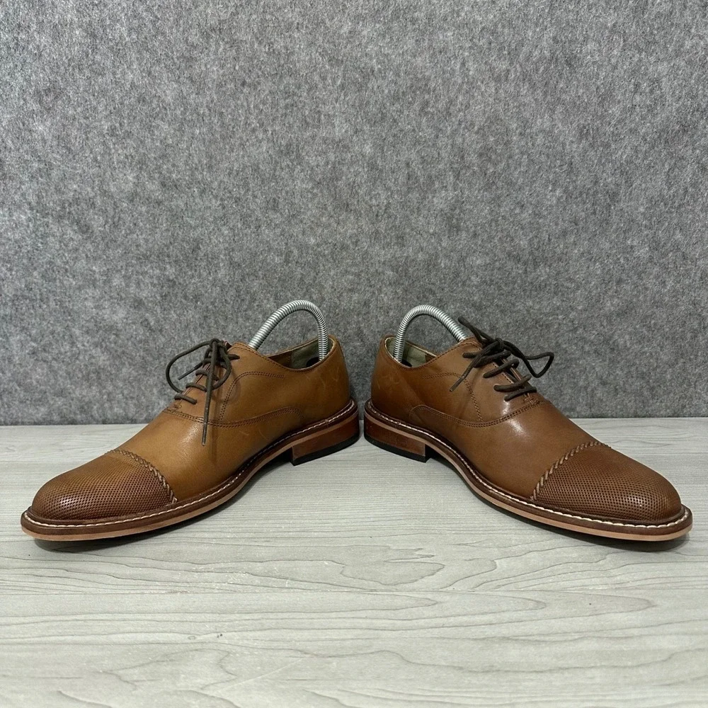 Giorgio Brutini Mens Size 8 Brown Leather Cap Toe‎ Oxford Dress Shoes Classic